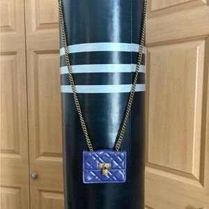 Kurt Geiger Quilted Purple Mini Bag with Gold Chain